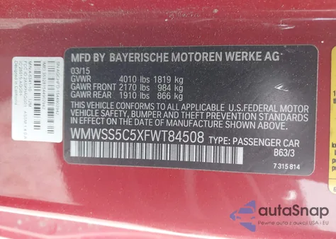 2015 Mini Paceman Cooper S from USA, damaged, VIN WMWSS5C5XFWT84508